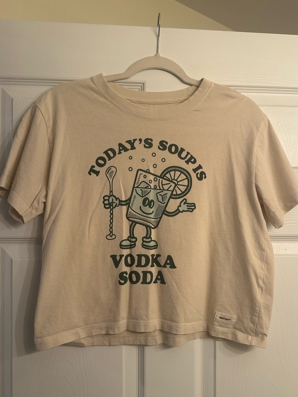 Life Is Good Beige Graphic 'Today's Soup Is Vodka Soda' Tee